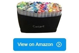 Caliart 40 Colors Dual Tip Art Markers Permanent Alcohol Based Markers  Colored Artist Drawing Marker Pens Highlighters With Case for Coloring  Animation Illustration Painting Card Making Underlining : : Home