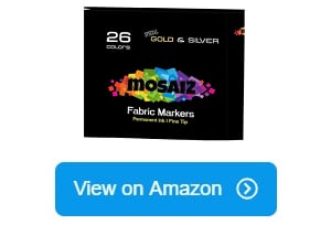 Mosaiz Fabric Markers Set of 26 Colors, Fabric Pens Permanent No Bleed, Canvas Markers Fabric Paint Pens, Fabric Crayons for Fabric Decorating, with G