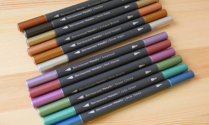 10 Farben Metallic Art Marker 1 2 MM Fein Liner Färbung Pinsel Stifte-Han 