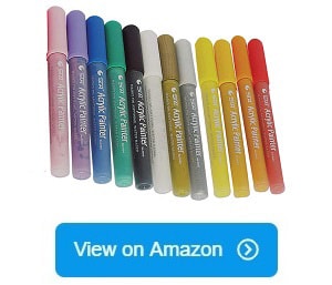 IRIS & OLIVIA Acrylic Paint Markers Set - Permanent Paint Pens for Plastic,  for Glass, Ceramic, Wood, Cloth, Rubber, Rock Painting. 12 Water Based