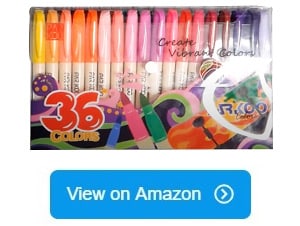 ParKoo Permanent Markers, 36 Assorted Colors Fine