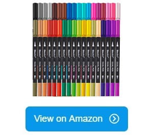 Review #60 Colors Dual Tip Brush Pens Art Markers by Tanmit