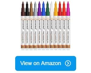 JR.WHITE Paint Markers Pens Metallic 10 Colors Paint Pens for Rock