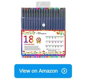 ZenZoi Permanent Markers Set - 36 Fine Point Felt Tip Drawing Art Markers - Chil