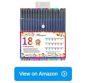  iBayam Journal Planner Pens Colored Pens Fine Point Markers  Fine Tip Drawing Pens Fineliner Pen for Bullet Journaling Writing Note  Taking Calendar Coloring Art Office School Supplies, 18-Pack : Arts
