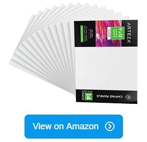 Artlicious Canvas Panels 12 Pack - 4 inchx6 inch Super Value Pack- Artist Canvas Boards for Painting, Size: 4 x 6, White