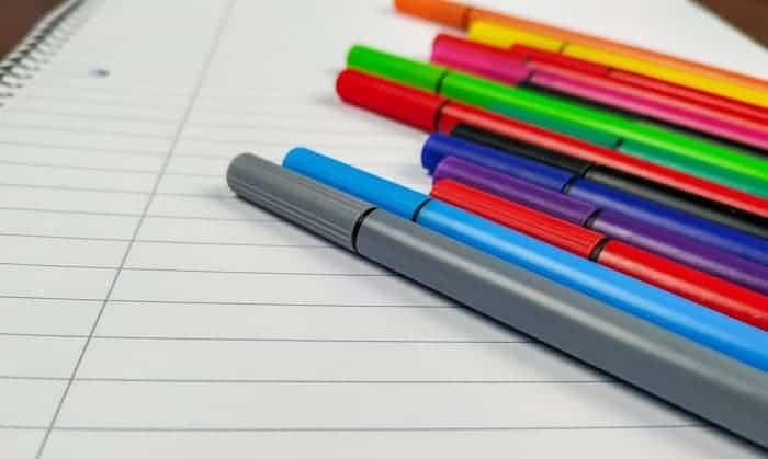 Colored Pen for Note Taking,Dual Tip Markers with 6Curve&6Color Fine Line