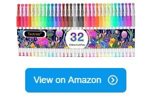 Taotree Glitter Gel Pens, 32 Color Neon Glitter Pens Fine Tip Art