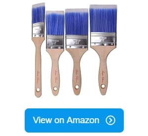 Bates Paint Brushes - 4 Pack Treated Wood Handle Paint Brush Paint Brushes Set Professional Brush Set