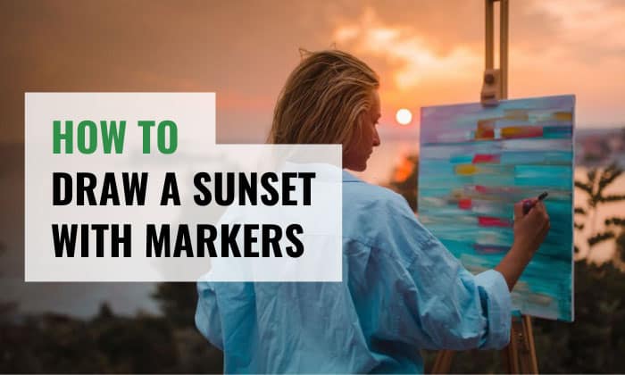 how to draw a sunset with markers