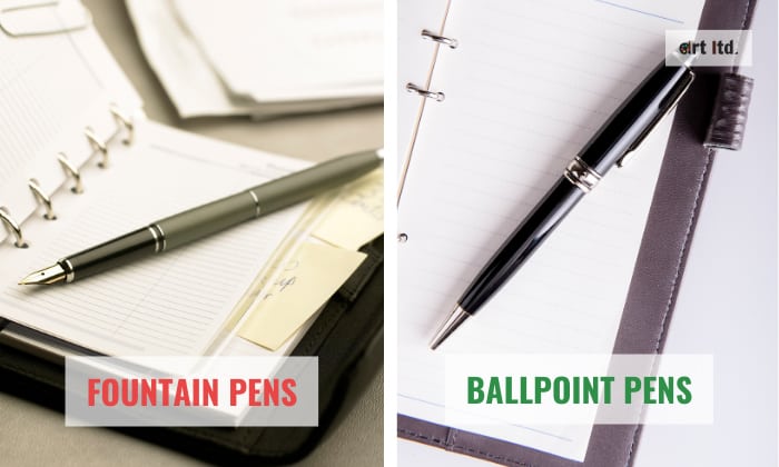 fountain pens vs ballpoint pens