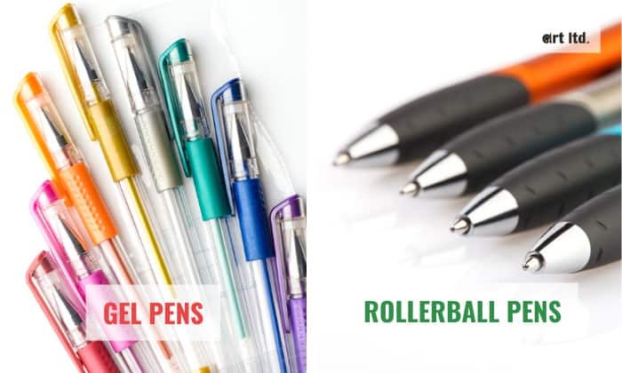 gel pens vs rollerball pens