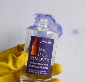 Using-nail-polish-remover-for-ink-on-wall