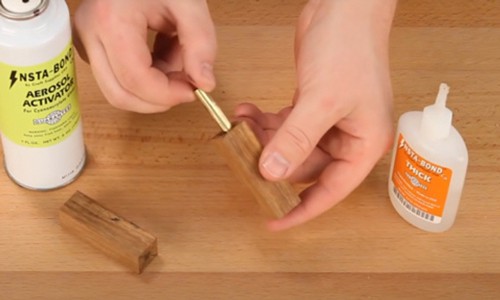 Applying-adhesive-and-insert-the-brass-tubes-of--a-Wooden-Pen