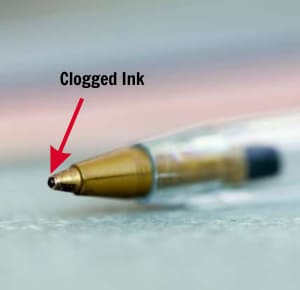 Clogged-Ink-on-Ballpoint-Pen