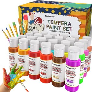 Tempera Paint Sticks, 32 Colors Solid Tempera Paint for Kids, Super Quick  Drying, No-Toxic, Works Great on Paper Wood Glass Ceramic Canvas