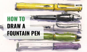 how to draw a fountain pen